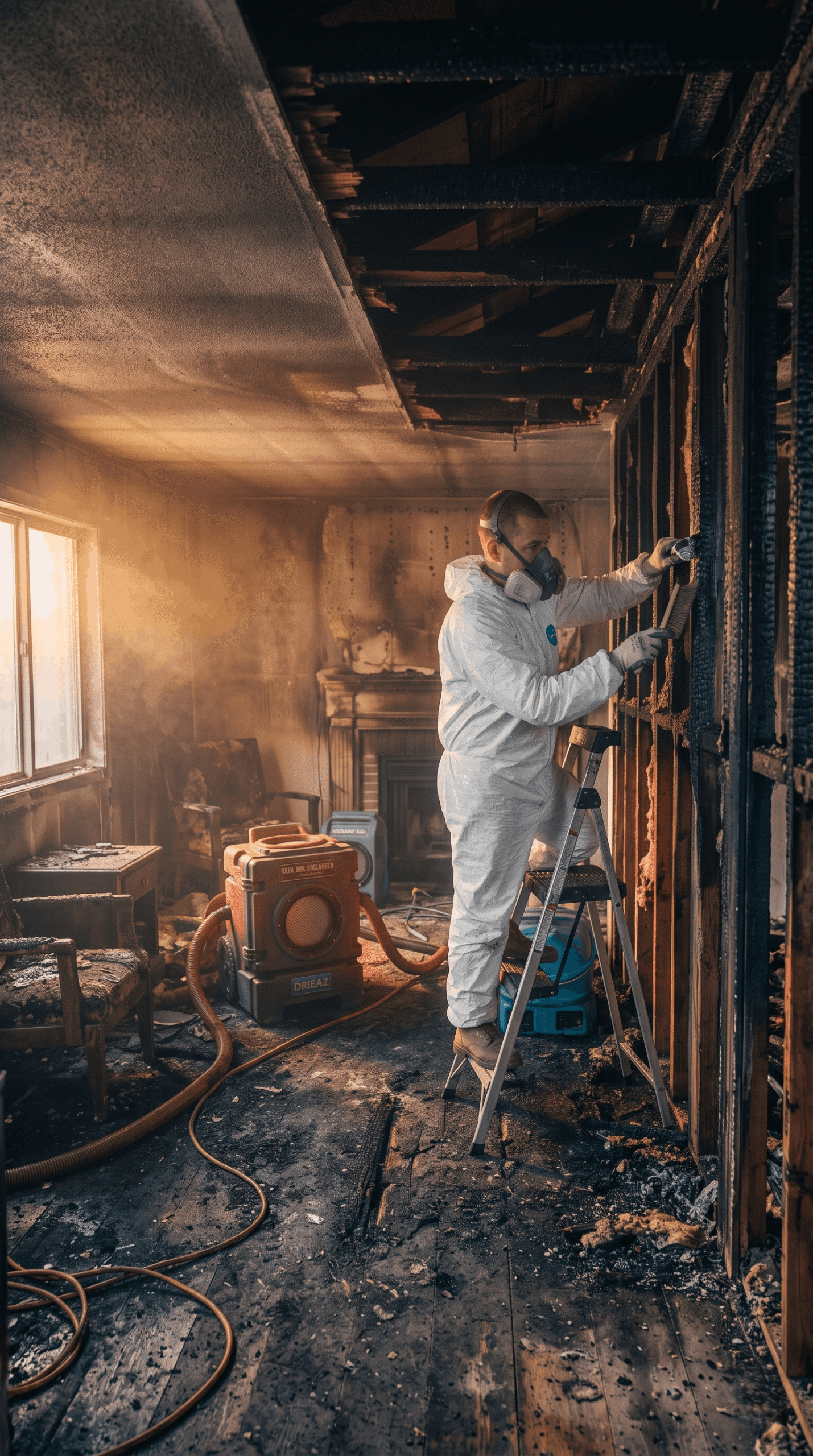 Grapevine fire damage restoration IICRC certified technician on site